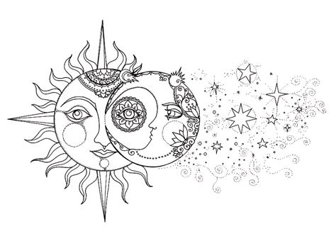 Sun Face Drawing Sun And Moon And Stars Verson 2 By Katherine Nutt
