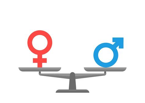 Equality Of Sex On Weight Scale Comparison Man And Woman In Equal