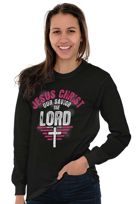Jesus Long Sleeve T Shirts Tee For Women Christ Savior Lord Christian