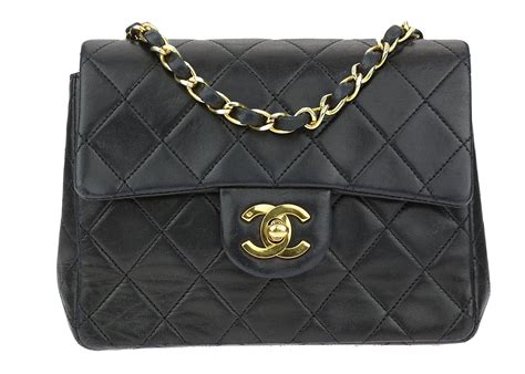 Chanel Vintage Black Lambskin Mini Flap Bag Chanel Bags Purses