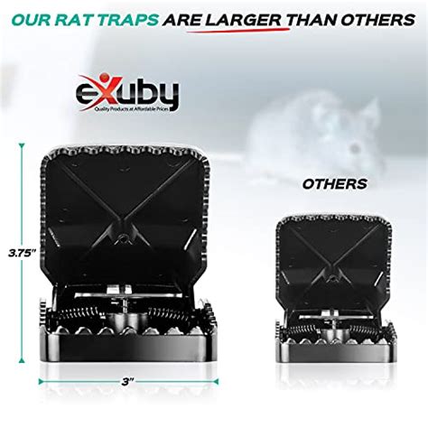 Exuby Large Powerful Rat Traps 4 Pack Kills Instantly With Powerful