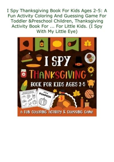 Download I Spy Thanksgiving Book For Kids Ages 2 5 A Fun Activity