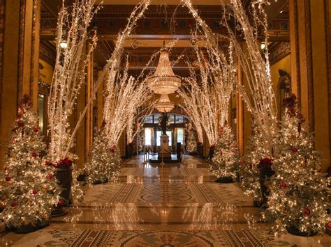 Elegant Christmas Decor In A Hotel Ballroom