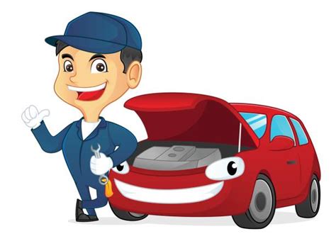 Cartoon Of The Car Repair Shop Illustrations Royalty Free Vector