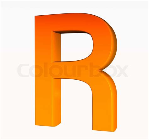 Orange Alphabet Letter R 3d Isolated On White Stock Image Colourbox
