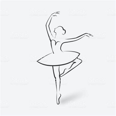 Sketch Ballet Posture Dancing Studio Symbol Vector Illustration