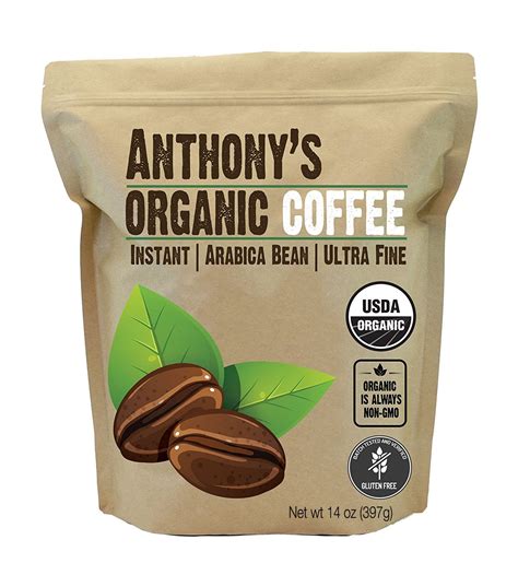 Anthonys Organic Instant Coffee14oz Ultra Fine Microground Gluten
