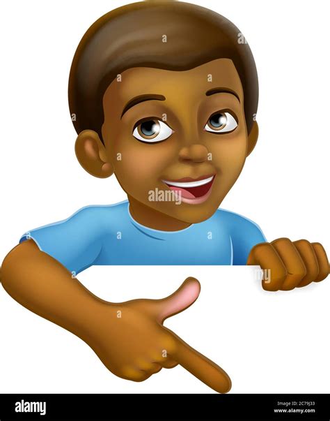 Affiche De Pointage Pour Enfant De Black Boy Cartoon Image Vectorielle