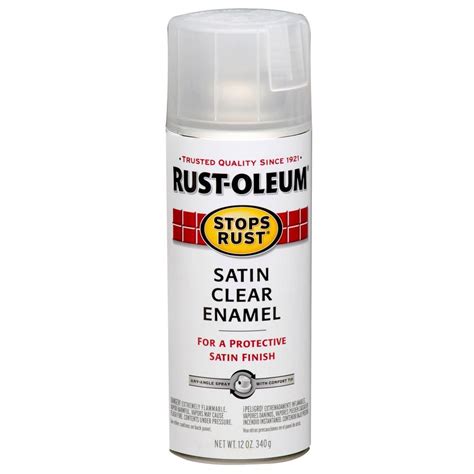 Rust Oleum Stops Rust 12 Oz Protective Enamel Satin Clear Spray Paint
