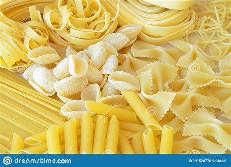 Variety Of Dry Raw Pastas Stock Photo Image Of Colors 191520776