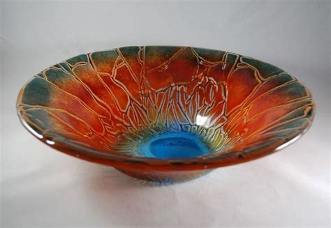 Large Decorative Bowl Large Decorative Bowl Fused Glass Bowl Fused Glass