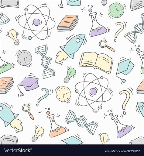 Hand Drawn Science Seamless Pattern Royalty Free Vector