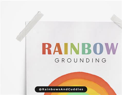 Rainbow Grounding Printable Mindful Grounding Poster Calm Down Etsy