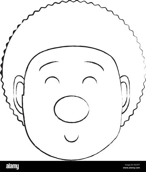 Cartoon Boy Face With Clown Nose Over White Background Vector