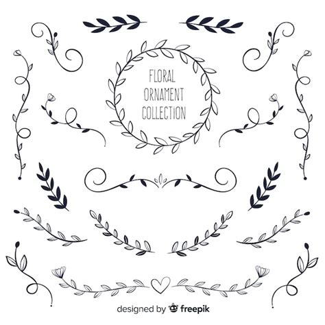 Hand Drawn Floral Ornament Collection Free Vector