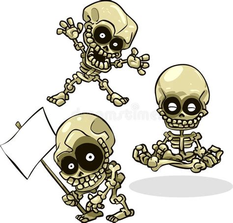Vector Cartoon Halloween Skeletons 3d Vector Cartoon Characters With