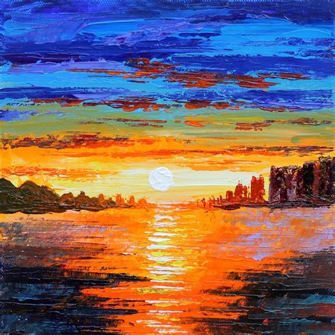 Abstract Sunset Painting Acrylic Painting On Canvas Step By Step