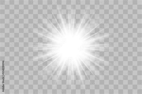 Shining Sun Glare Rays Lens Flare Sun Vector Illustration Png Effect