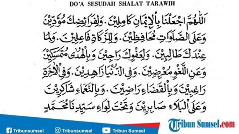 Doa Setelah Shalat Tarawih Dan Witir Lengkap Dengan Latin Dan Arti Doa