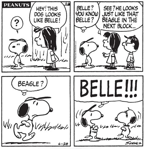 Snoopy Finds His Sister Belle Rpeanuts