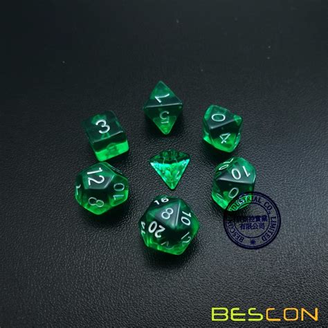 Bescon Mini Translucent Polyhedral Rpg Dice Set 10mm Small Rpg Role
