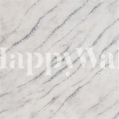 Marble Silver Glitter Glam 1 Wallpaper Happywall