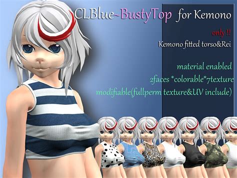 Second Life Marketplace Clblue~busty Top Kemono Updated April2017
