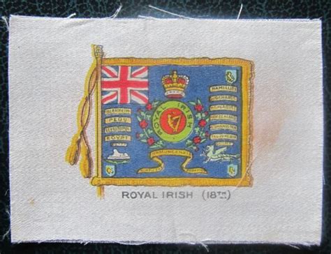 Cigarette Silks Card 18th Royal Irish Regimental Colour Ww1 1916