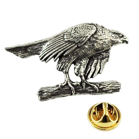 Hawk Bird Of Prey English Pewter Lapel Pin Badge From Ties Planet Uk