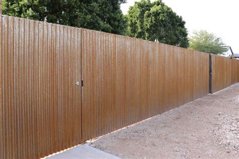 Rusted Steel Fence In Scottsdale Project Construction Llc Llc
