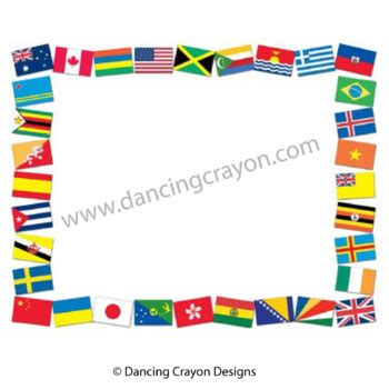 Clip Art Flags Of The World Borders And Frames By Dancing Crayon Designs