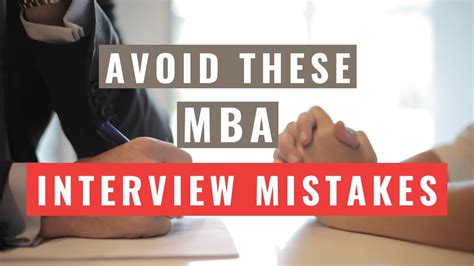 Mba Interview Avoid These Three Common Mistakes Youtube