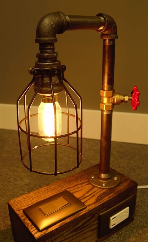This one has copper legs and a black lampshade. Pin on Pipe projects