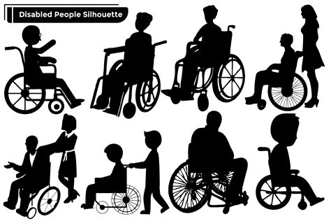 Disabled People Silhouettes Vector Set Graphic By Vectbait Creative