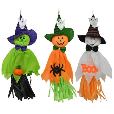 3 Pcs Halloween Hanging Ghost Pendant Decoration For Patio Lawn Garden
