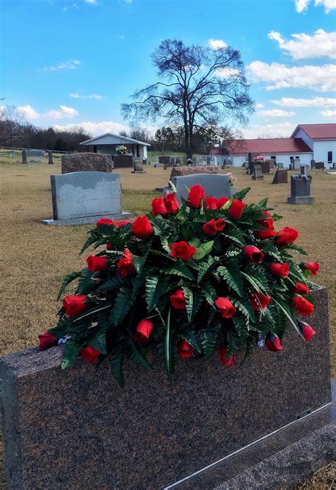 Cemetery Flowers Grave Decoration Double Headstone Saddle Memorial