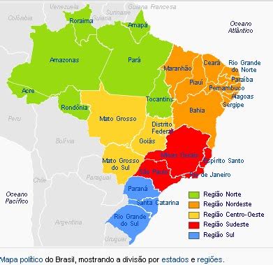 Foto Do Mapa Do Brasil Com Capitais Estados E Cores Pesquisa Google