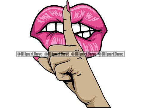 Sexy Lips Shhh Shut Up Finger SVG Design Stop Talking Quiet Etsy