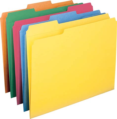 Smead File Folder Reinforced 13 Cut Tab Letter Size Assorted Colors
