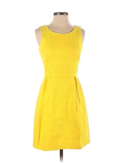Jcrew Solid Yellow Casual Dress Size 2 86 Off Thredup