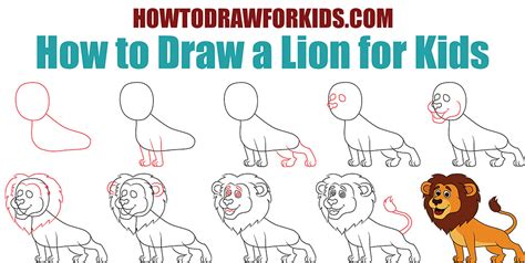 How To Draw A Lion For Kids How To Draw For Kids