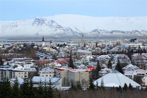 Mount Esja And Reykjavik Stock Image Image Of City Tourism 64607829