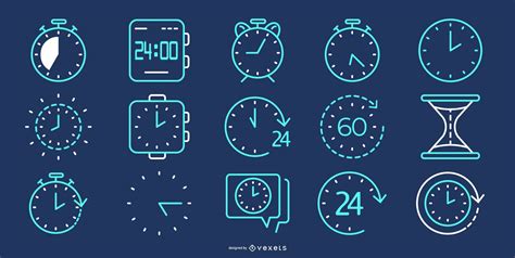 Time Line Blue Icon Collection Vector Download