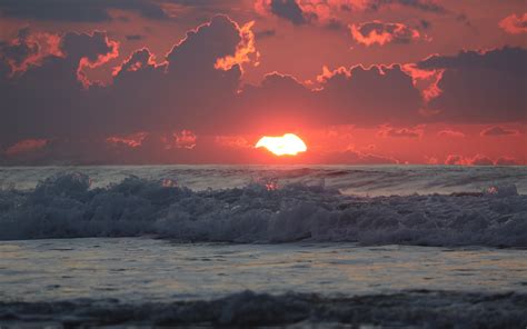 Download Foam Water Sky Ocean Horizon Sun Cloud Nature Sea Wave Sunset