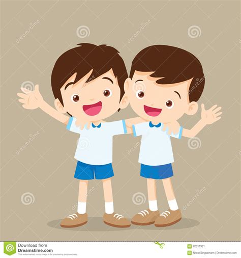 Happy Best Friends Boys Stock Vector Illustration Of Friend 92011321