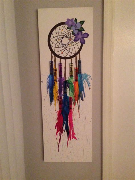 Pin On Dreamcatcher Melted Crayon Art