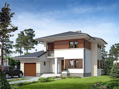 Desain modern dan kesan cantik erat melekat pada rumah tipe ini. Projekt domu Cyprys 136,72 m2 - koszt budowy 245 tys. zł ...