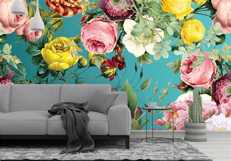 Bold Wallpaper Floral Peel And Stick Wallpaper Floral Etsy Canada