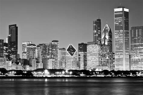 Chicago Skyline Pictures Skyline Black And White City