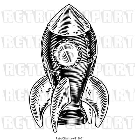Vector Clip Art Of Retro Woodcut Rocket By Atstockillustration 31890